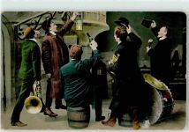Trompete Pauke Horn Wein trinken Musikgruppe 1910