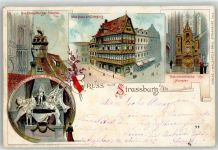 67000 Strasbourg Straßburg Lithographie