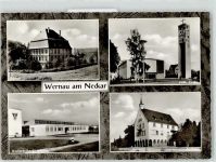 73249 W7314 Wernau Neckar - Schloss Kath. Kirche Großwäscherei Rathaus