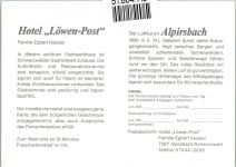 72275 W7297 Alpirsbach Werbe AK Hotel Löwern-Post Egbert Kessler