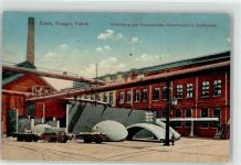 45127 W4300 Essen , Ruhr 1913 - Fabrik Krupp Panzerkuppel Schiffswelle Panzerplatte