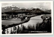 9232 Rosegg Foto AK Mittagskogel Brücke Fluß