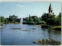 65795 W6234 Hattersheim am Main - Kirche Park Weiher Fontäne