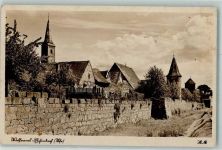 91639 W8802 Wolframs-Eschenbach - Mauer Kirche Stadtgraben