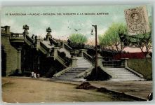 Barcelona 1914 - Parque Escalera del Viaducto a la Seccion Maritima