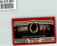 38879 O3706 Schierke am Brocken 1921 Notgeldschein Gutschein über 25 Pfennig Goethe's Faust Dorfstraße