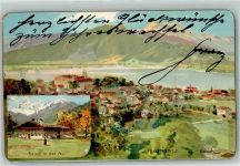 83684 W8180 Tegernsee Lithographie sign. Heinisch Bauer in der Au