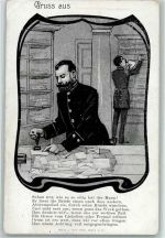 Beruf Postbeamter AK Post 1900 Lithographie