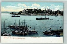 Konstantinopel Istanbul - La Pointe du Serai Segelschiff Dampfer