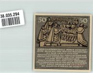 31785 W3250 Hameln 1921 Notgeldschein 50 Pfennig Siebenlinge Gedenkstein