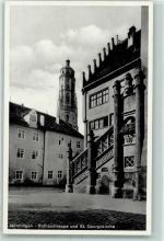 86720 W8860 Nördlingen - Rathaustreppe und St. Georgskirche