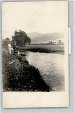 Fluss Familie Haus Angeln