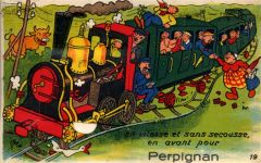 66000 Perpignan - Perpignan (Frankreich) Leporello, Eisenbahn II (minimaler Einriss)