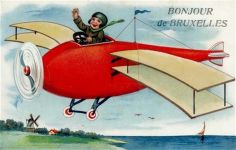 Brüssel - Brussel (Belgien) Leporello, Windmühle, Flugzeug I-II