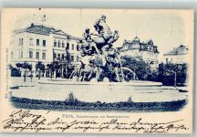90762 W8510 Fürth , Bay 1899 Foto AK Denkmal Kunstbrunnen Bahnhof