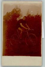 Mann Rennrad Fahrrad 1924 Privatfoto AK