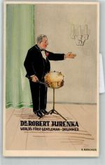 Drummer Dr. Robert Jurenka Trommel Stock sign. S. Röscher Musikinstrument