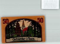 38879 O3706 Schierke am Brocken 1921 Notgeldschein Gutschein über 50 Pfennig Goethe's Faust Neue Kirche