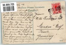 Sansibar Zanzibar 1909 Gebrauchsspuren Ort lt. Stempel