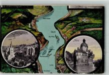 55422 W6533 Bacharach Gebrauchsspuren Kirche Burg Pfalz Vogelschau