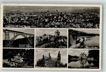 42853 W5630 Remscheid 1937 Gebrauchsspuren Eisenbahn Müngster Brücke Rathaus Schloss Burg Schloss Küppelstein
