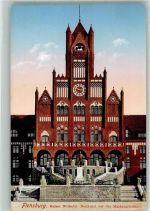 24937 W2390 Flensburg Foto AK Denkmal Kaiser Wilhelm Marineschule