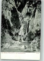 82431 W8113 Kochel a. See Foto AK Höhle Grotten-Wasserfall Kesselbergstrasse