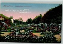 76131 W7500 Karlsruhe , Baden Foto AK Rosengarten Stadtgarten