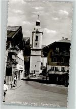 83714 W8160 Miesbach Foto AK Stadtpfarrkirche Apotheke