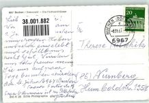 74722 W6967 Buchen Odenwald 1967 Gebrauchsspuren Fachwerkhäuser Foto AK