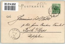 55422 W6533 Bacharach 1898 Lithographie Kirche Rhein Ruine sign.