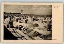 W2401 Travemünde Strandleben Fotograf Gärtner Stadt mit Hakenkreuz Foto AK