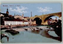 02625 O8600 Bautzen 1937 Foto AK Partie an der Spree Drucksache