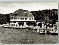 82335 W8137 Berg , Starnberger See Foto AK Strand- Hotel Cafe Schloss Berg