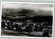 01848 O8361 Rathewalde Foto AK Panorama des Ortes mit Lilienstein und Pfaffenstein