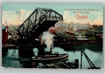 Cleveland 1913 Foto AK Hafen The Many Lift Bridges