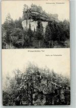 91344 W8551 Wüstenstein , Fränk Schweiz 1915 Foto AK Schloss Ruine Wüstenstein Felsenkeller