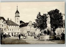 01877 O8500 Bischofswerda 1960 Foto AK Denkmal Paradiesbrunnen Altmarkt