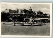 Budapest Foto AK Dampfschiff Szent Laszlo königliche Burg