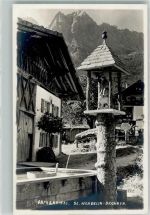 82491 W8104 Obergrainau 1931 Foto AK Denkmal St. Wendelin-Brunnen