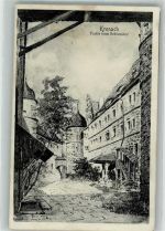 96317 W8640 Kronach , Oberfr Radierung Schloss- Hof