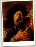 sign. Brouwer Adriaen Der Raucher F.A. Ackermanns Kunstverlag Nr. 3767 Pfeife Künstlerkarte