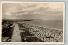 18055 O2540 Warnemünde Foto AK Promenade und Strand
