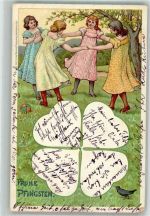 Kinder tanzen Pfingsten 1899 Gebrauchsspuren