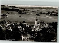 82401 W8121 Rottenbuch , Oberbay Foto AK Fliegeraufnahme des Ortes mit Pfarrkirche Mariä Geburt