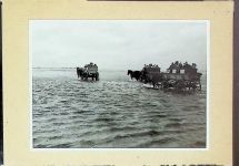 27472 W2190 Duhnen FOTO KEINE AK Foto montiert auf Karton Wattwagen Fotograf Otto Schulze