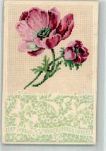 Klatschmohn Spitze Blume 1911 Prägedruck