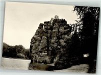 W4934 Holzhausen-Externsteine Die Externsteine Fels 1 von Südwesten No. 2 Fotograf Karl Hublow Konstanz Archäologie Foto AK