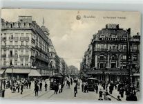 Brüssel Bruxelles Foto AK Le Boulevard Anspach Straßenbahn
