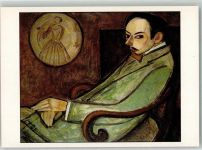 Paris sign. Le Fauconnier Pierre-Jean Jouve im Musee National d'Art Moderne Künstlerkarte mit Informationen Postkubismus Künstler FOTO KEINE AK
